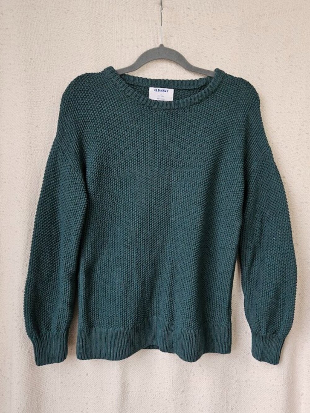 Old Navy Evergreen Long Sleeve Cotton Knit Sweater Small Tunic Cabincore Cozy